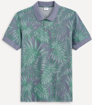 Celio Polo T-shirt Cepalm with leaves - Men