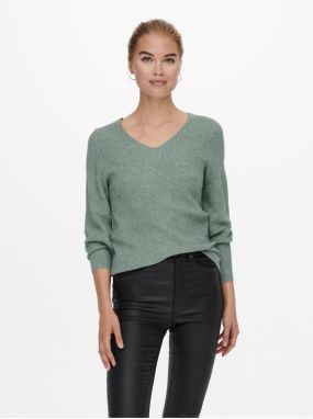 Green ribbed basic sweater ONLY Latia - Women