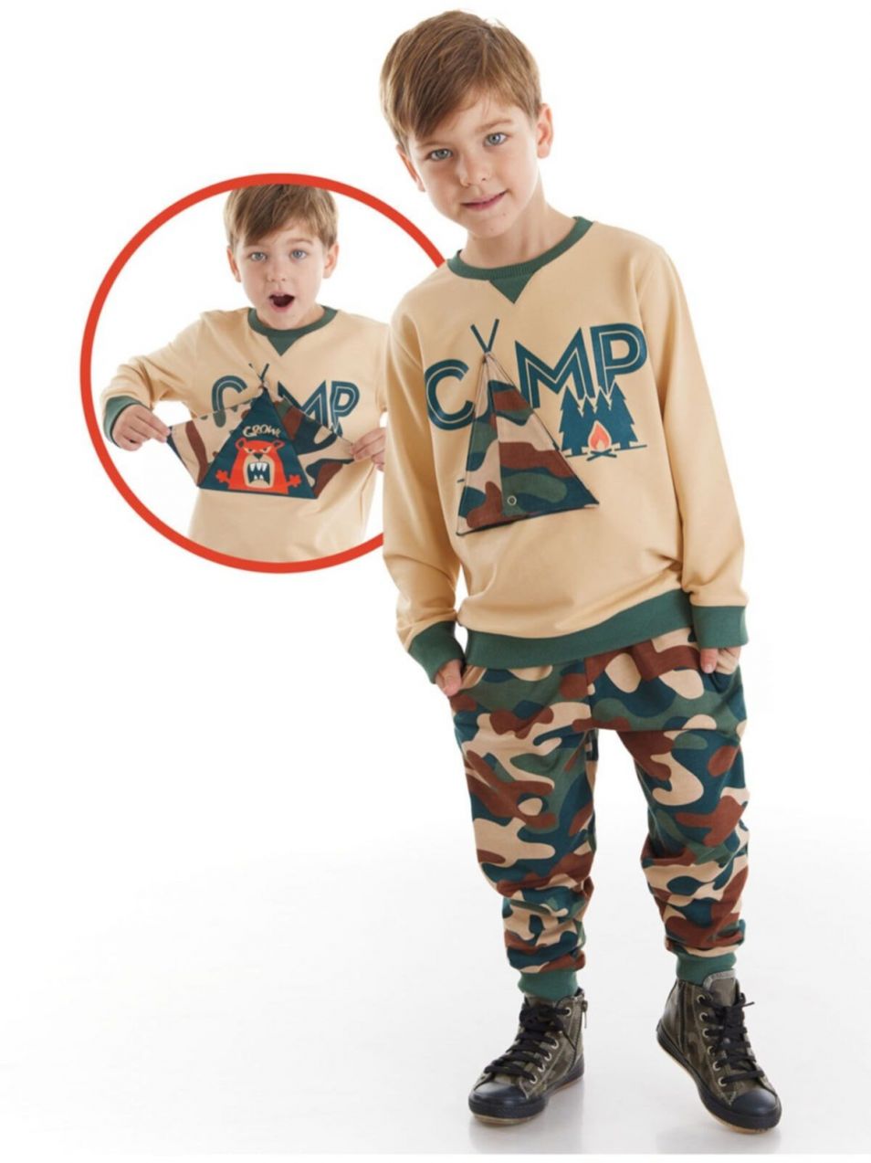 Denokids Camping Boys Tracksuit Set