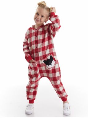 Denokids Fox Plaid Girls Woven Overalls