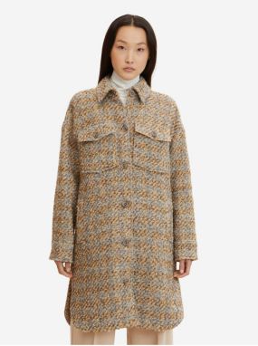 Brown Women's Plaid Coat with Wool Tom Tailor - Women