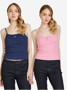 Set of two women's tank tops in pink and dark blue Tommy Jeans - Women