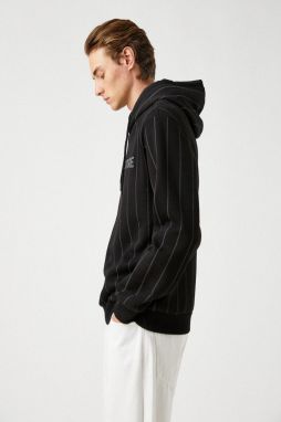 Koton Printed Striped Hoodie Sweatshirt