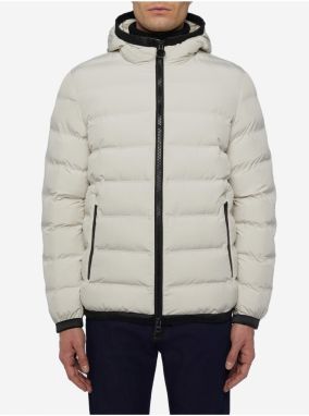 Light Grey Men's Quilted Winter Jacket with Geox Hood - Men