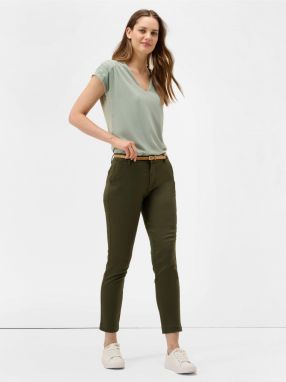 Khaki Shortened Chino Pants with Belt ORSAY - Women