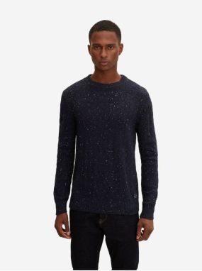 Dark Blue Men's Annealed Sweater with Tom Tailor Wool - Men