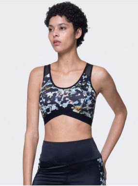 White and Black Patterned Sports Bra DORINA Equador - Women