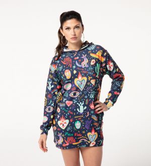 Mr. GUGU & Miss GO Woman's Hoodie Dress OHD1812