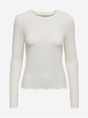 Cream women's basic T-shirt ONLY Lamour - Women