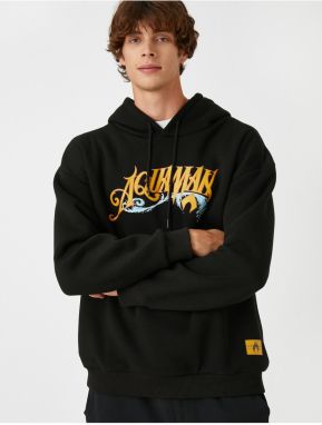 Koton Aquaman Hooded Oversize Sweatshirt Raised Licensed Printed