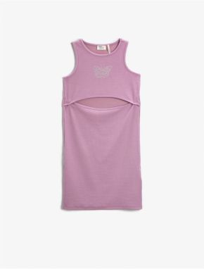 Koton Crew Neck Sleeveless Window Detailed Dress