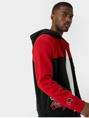 Koton Basketball Printed Hooded Sweatshirt Raised Zipper