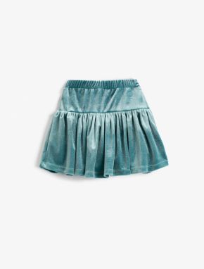 Koton Velvet Shorts Skirt with Glitter Detail.
