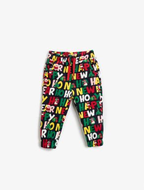 Koton Jogger Sweatpants Christmas Theme, Printed, Tie Waist with Pockets.