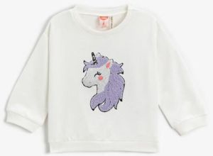 Koton Baby Girl Unicorn Applique Detailed Sweatshirt