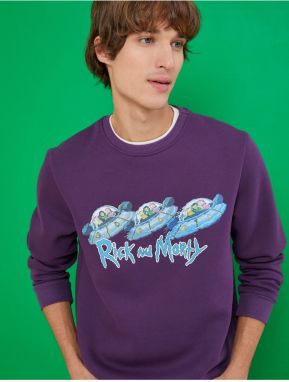 Koton Rick And Morty Sweatshirt Raised Licensed Printed