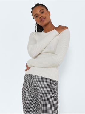 White Ribbed Sweater Noisy May Ship - Women