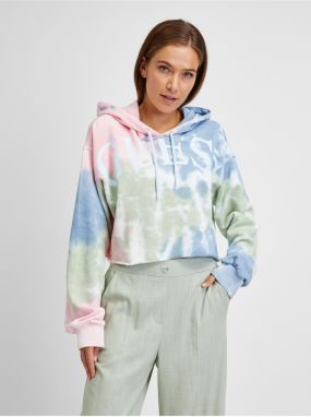 Green Blue Ladies Batik Cropped Hoodie Guess - Women