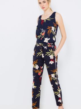 Dark blue floral trousers CAMAIEU - Women