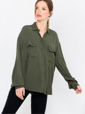 Dark green loose shirt CAMAIEU - Women