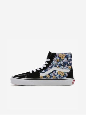 Vans Blue Black Womens Patterned Ankle Sneakers with Suede Details - Women