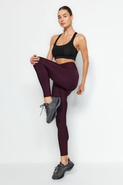 Trendyol Dark Plum Recovery Full Length Knitted Sports Tights