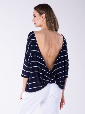 Look Made With Love Woman's Blouse 311 Paris Navy Blue/White