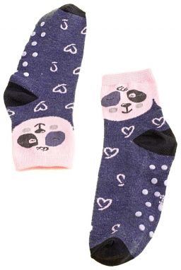 Non-slip Girls Socks Shelvt Blue Pandas