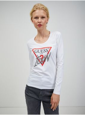 White Ladies Long Sleeve T-Shirt Guess - Women