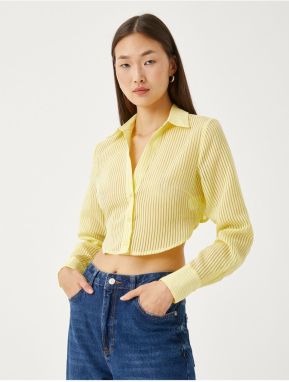 Koton Striped Crop Shirt