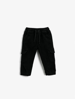 Koton Cargo Pants Corduroy Tie Waist