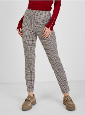 Beige ladies plaid trousers ORSAY - Ladies