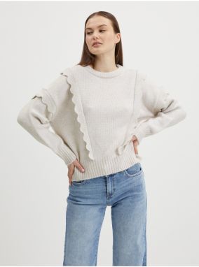 Creamy Women's Ribbed Sweater with Trim ONLY Stella - Women