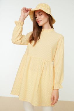 Trendyol Yellow High Neck Gathered Detailed Tunic