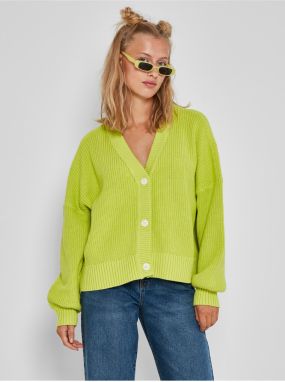 Light Green Ribbed Cardigan Noisy May Una - Women