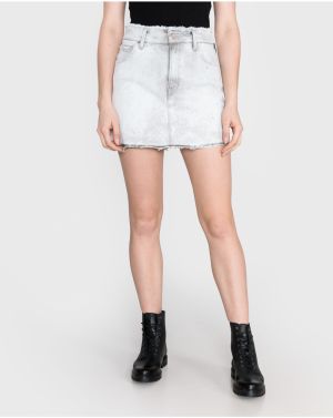 Light Grey Women's Short Denim Skirt Replay - Women's