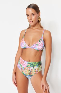 Trendyol Viacfarebné kvetinové bikiny Top