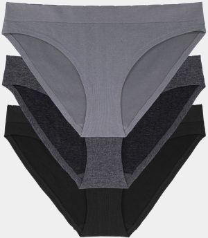 Set of three panties in black and grey DORINA - Ladies