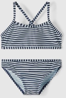 White-Blue Girls' Striped Two Piece Swimwear name it Felisia - Unisex