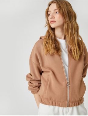 Koton Zippered Sweatshirt Hooded Pocket Detail