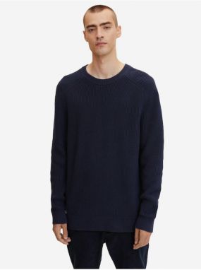 Dark Blue Men's Ribbed Basic Sweater Tom Tailor - Men's