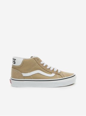 Beige Women's Ankle Sneakers with Suede Details VANS UA Mid S - Women