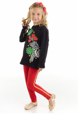 mshb&g Floral Zebra Girl's T-Shirt Tights Set