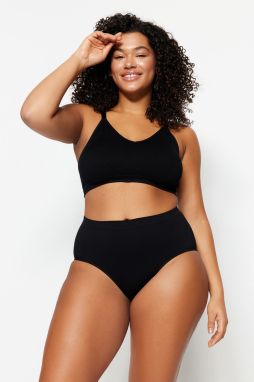 Trendyol Curve Black High Waisted Seamless Panties