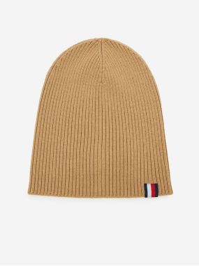 Light brown men's ribbed woolen beanie Tommy Hilfiger - Mens