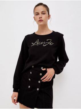 Black Women's Patterned T-Shirt with Balloon Sleeves Liu Jo - Women