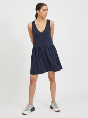 Dark blue dress with buttons VILA Anika - Women