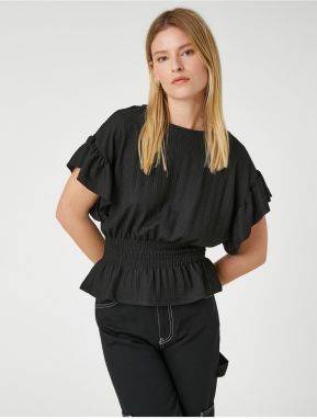 Koton Gipple Ruffles T-Shirt, Boat Collar