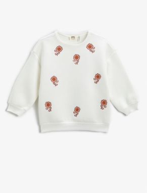 Koton Floral Printed Sweatshirt Long Sleeved Crew Neck Shards
