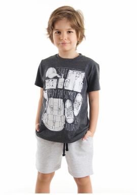 mshb&g Ready Boys' Dark Gray T-shirt with Gray Shorts Set